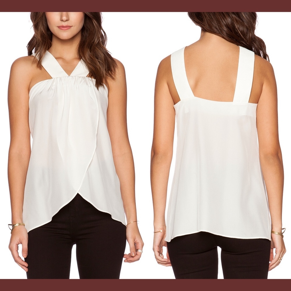 NWD $225 Rachel Zoe Silk Reev Front Cascade Shirt Blouse Top [SZ 12‎ ]